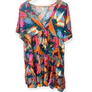 Cupshe Colorful Leaf Print Mini Dress | Resort Wear | Swimsuit Cover